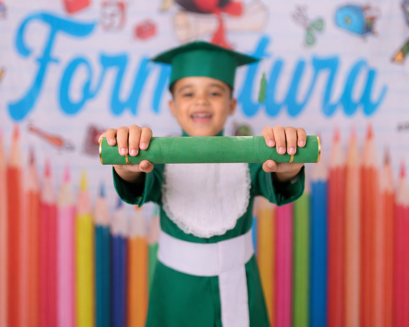 Sessão de fotos de formandos da educação infantil